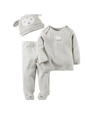 Baby Carter's Sheep Tee & Pants Set, Infant Boy's, Size: 6 Months, Light Grey